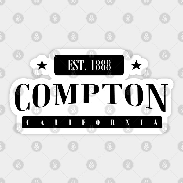 Compton Est. 1888 (Standard Black) Sticker by MistahWilson